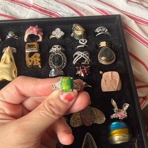 Green and Silver Ring